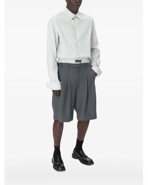 Marine Serre Regenerated Striped Cotton Poplin Shirt - White