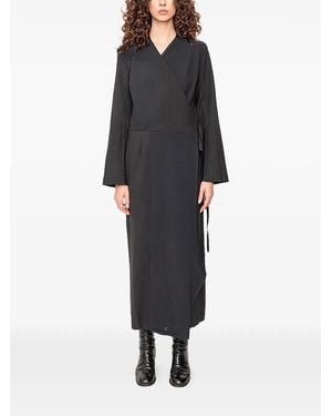Facon Jacmin Robe Mi-Longue Raine À Rayures - Black