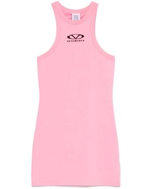 Vetements Abito Corto Con Stampa - Rosa