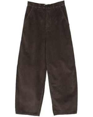 Alysi Corduroy Barrel-Leg Pants - Grey