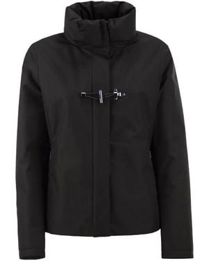 Fay Wattierte Toggle Jacke - Schwarz