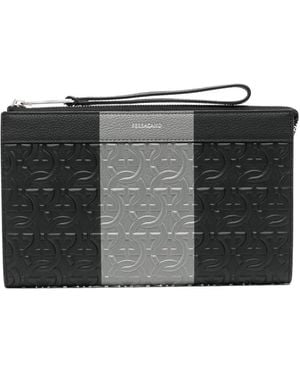 Ferragamo Leather Clutch Bag - Black