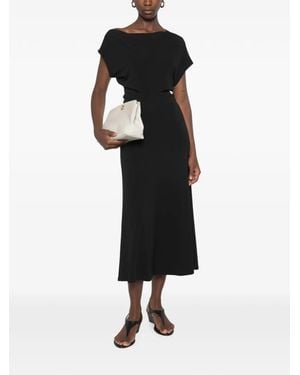 Vince Draped-Design Midi Dress - Black