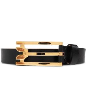 Victoria Beckham Wide-Buckle Leather Belt - White