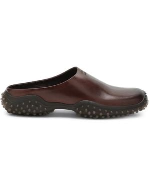 Miu Miu Mules Aus Leder - Braun