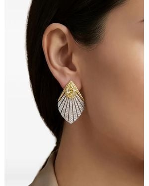 HYT Jewelry Blumenohrringe Mit Gelben Und Weißen Diamanten - Schwarz