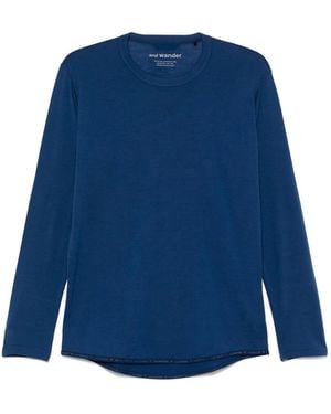 and wander Wool T-Shirt - Blue