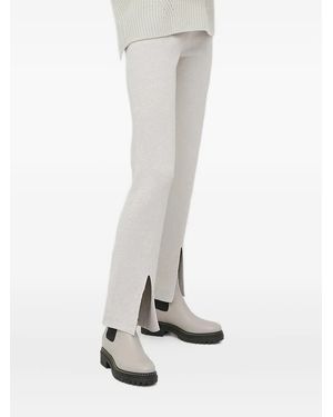 Liviana Conti Metallic-Knit Elasticated-Waistband Trousers - White
