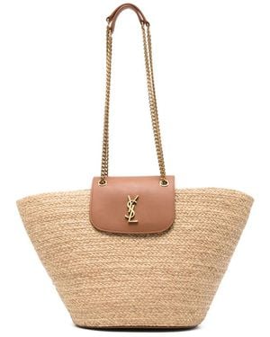 Saint Laurent Manon Raffia Shoulder Bag - Neutro