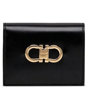 Ferragamo Gancini Calfskin Wallet - Black