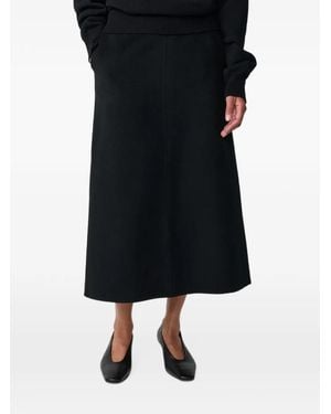 Studio Nicholson Savi A-Line Midi Skirt - Black