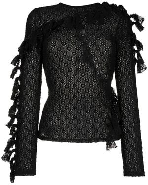 Eckhaus Latta Semi-Doorzichtige Top - Zwart
