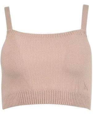 Alexandra Golovanoff Bracach Ribbed-Knit Top - Pink