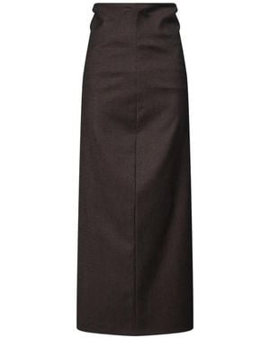 Antonelli Ippolito Midi High-Waisted Gathered-Back Skirt - Black