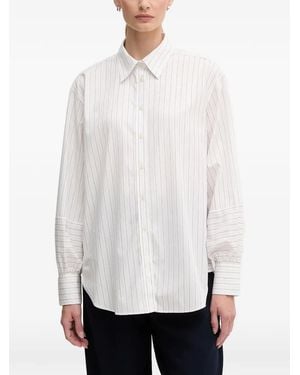 GANT Striped Buttoned Shirt - White
