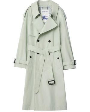 Burberry Long Cotton Canvas Fitzrovia Trench Coat - Green