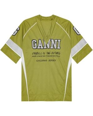 Ganni Future Mesh T-Shirt - Grün