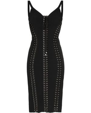 Dolce & Gabbana Vestido ajustado sin mangas con cordones - Negro