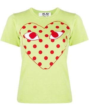 COMME DES GARÇONS PLAY Camiseta Con Motivo De Corazón Y Lunares - Verde