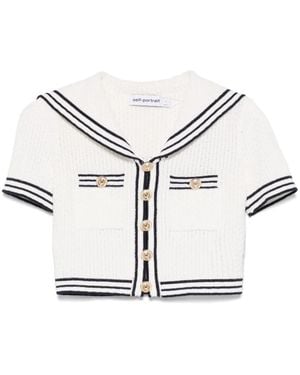 Self-Portrait Knitted Top - White