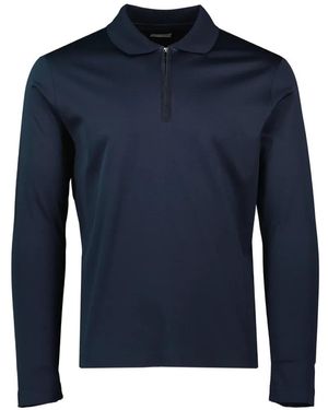 Pal Zileri Zip Long-Sleeved Polo Shirt - Blue
