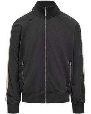 Palm Angels Zip-Up Track Jacket - Black