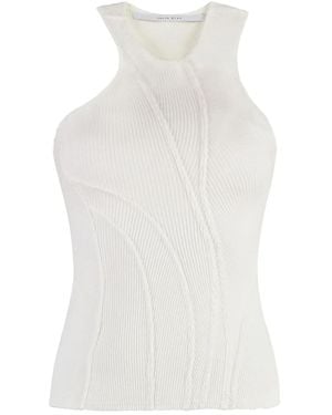 TALIA BYRE Geripptes Tanktop - Weiß
