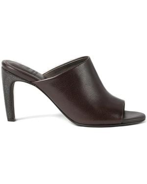 Brunello Cucinelli Klassische Leder-Mules - Braun