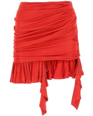 ANDREADAMO Ruffle-Detailing Mini Skirt - Red