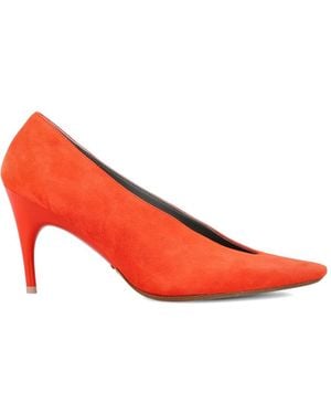 Balenciaga Duchesse Asymmetrical-Toe Court Shoes - Red