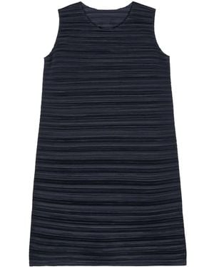 Pleats Please Issey Miyake Sheer Bounce Pleated Midi Dress - Blue