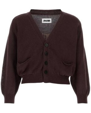 Magliano Cárdigan Con Logo En Intarsia - Marrón