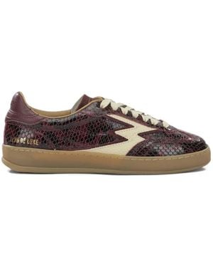 Moa Concept Snakeskin-Effect Leather Low-Top Sneakers - Brown