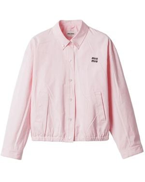 Miu Miu Poplin Shirt Jacket - Pink