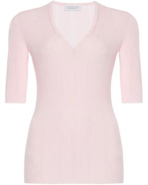 Gabriela Hearst Top Amari Con Cuello En V - Rosa