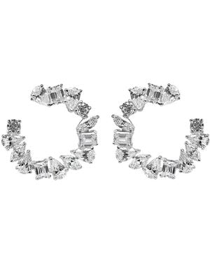 Fantasia by Deserio Multi-Shape Swirl Earrings - White