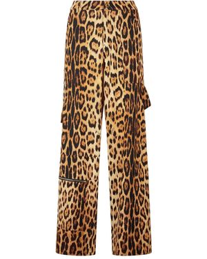 Roberto Cavalli Jaguar-print Cargo Pants - Natural