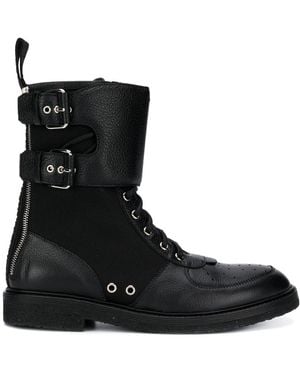 Balmain Ranger Bi-Material Boots - Black