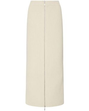 Rosetta Getty Wool-Cashmere Skirt - Grey