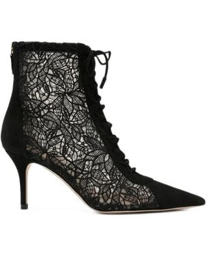 Arteana Venezia Lace-Up Heeled Ankle Boots - Black