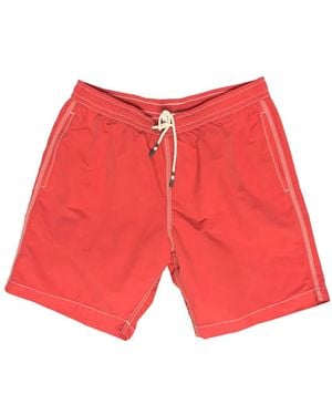 Hartford Pantalones Cortos Con Cordones Y Costuras En Contraste - Rojo
