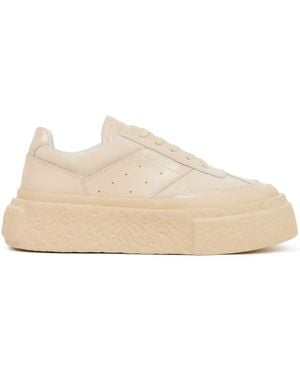 MM6 by Maison Margiela Numbers-Motif Leather Trainers - Natural