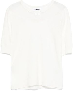 DKNY Sheer-Panel T-Shirt - White