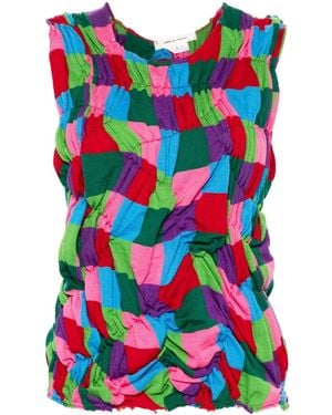 Comme des Garçons Ruched Knitted Top - Green