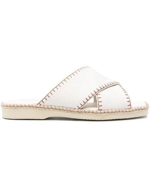 Hogan H660 Leather Sandals - White