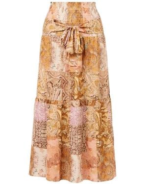 Liu Jo Patchwork Paisley-Print Skirt - White