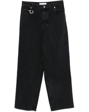 Etudes Studio Vaqueros Holgados Con Parche Del Logo - Negro