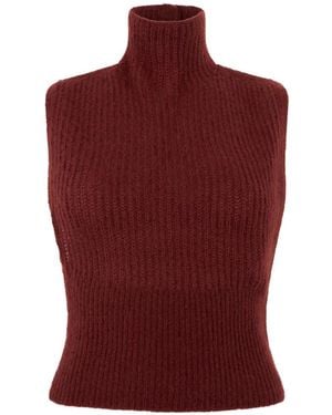 Max Mara Slim-Fitting Mohair Jumper - Red