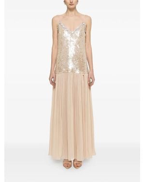 Nissa Backless Sequin Maxi Dress - Natural