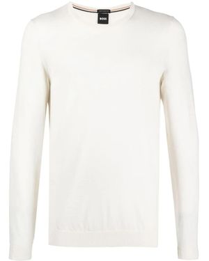 BOSS Maglione Girocollo - Bianco